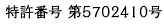 特許番号 第5702410号